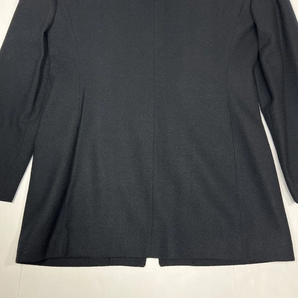 Vintage Christian Dior Suit 2 Pc Jacket & Wrap Skirt Black Size 8 100% Wool USA